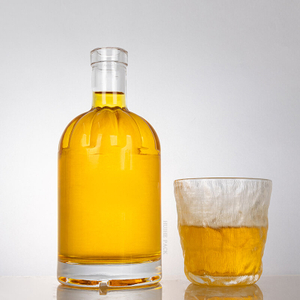 Bulbeux Bouteille d'épaule 750 ml bouteille d'alcool en verre transparent