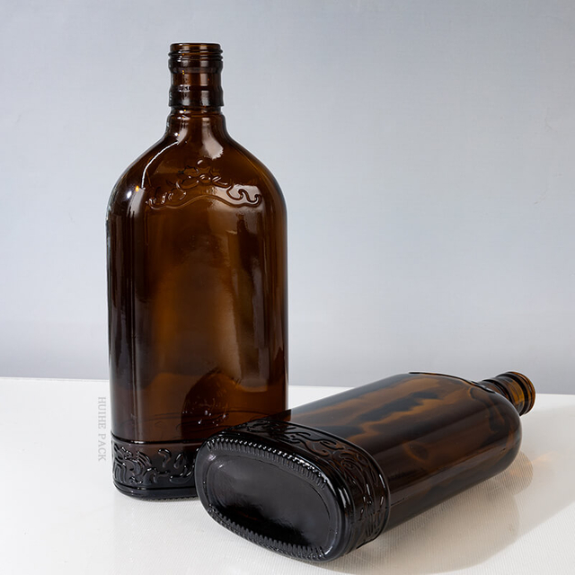 500 ml Bouteille de bière en verre vide gravée Amber avec bouchon à vis