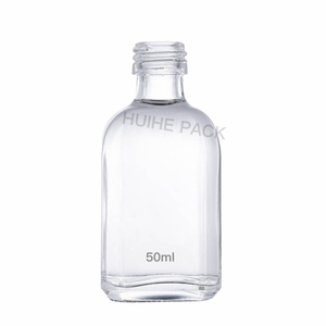 Bouteilles d'alcool carrées transparentes en verre de silex de 50 ml