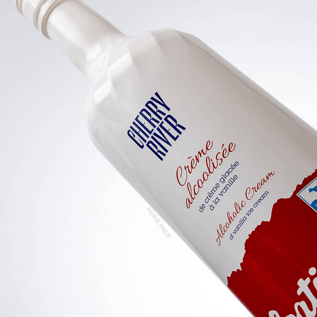 Bouteille de liqueur en verre opale de forme conique de 750 ml, Vodka, rhum, gin, liqueur