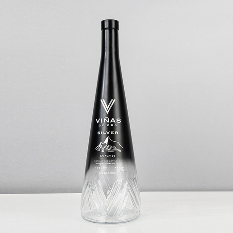 500 ml 700 ml en gros de bouteille de spiritueux en verre conique en verre avec bouchon de li&egrave;ge