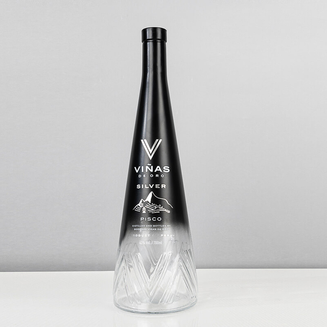 500 ml 700 ml en gros de bouteille de spiritueux en verre conique en verre avec bouchon de liège