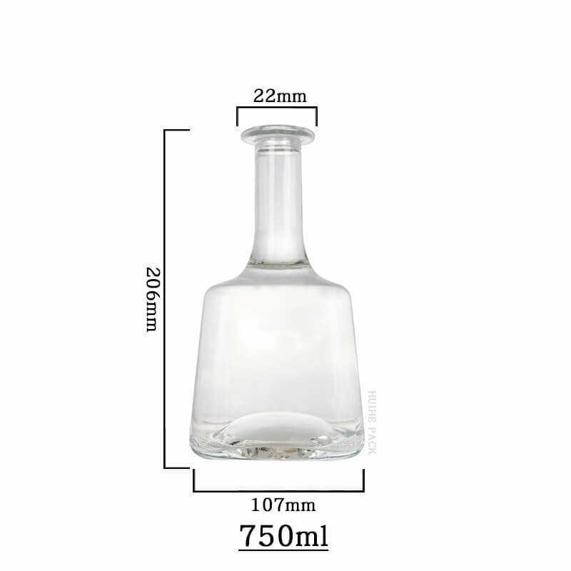 trapezoidal long neck liquor bottle-capacity Capacité de bouteille à liqueur à long cou trapézoïdal