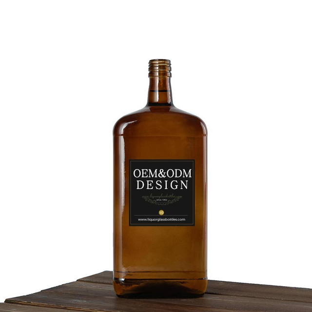 Bouteille de bière plate en verre ambré de 1,75 L