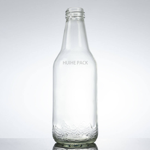 Bouteille d'eau en verre textur&eacute; de qualit&eacute; sup&eacute;rieure de 380 ml avec couvercle &agrave; vis