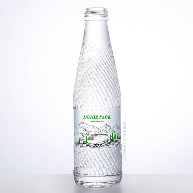 Bouteille d'eau en verre transparent haut de gamme nervuré de 250 ml en vrac