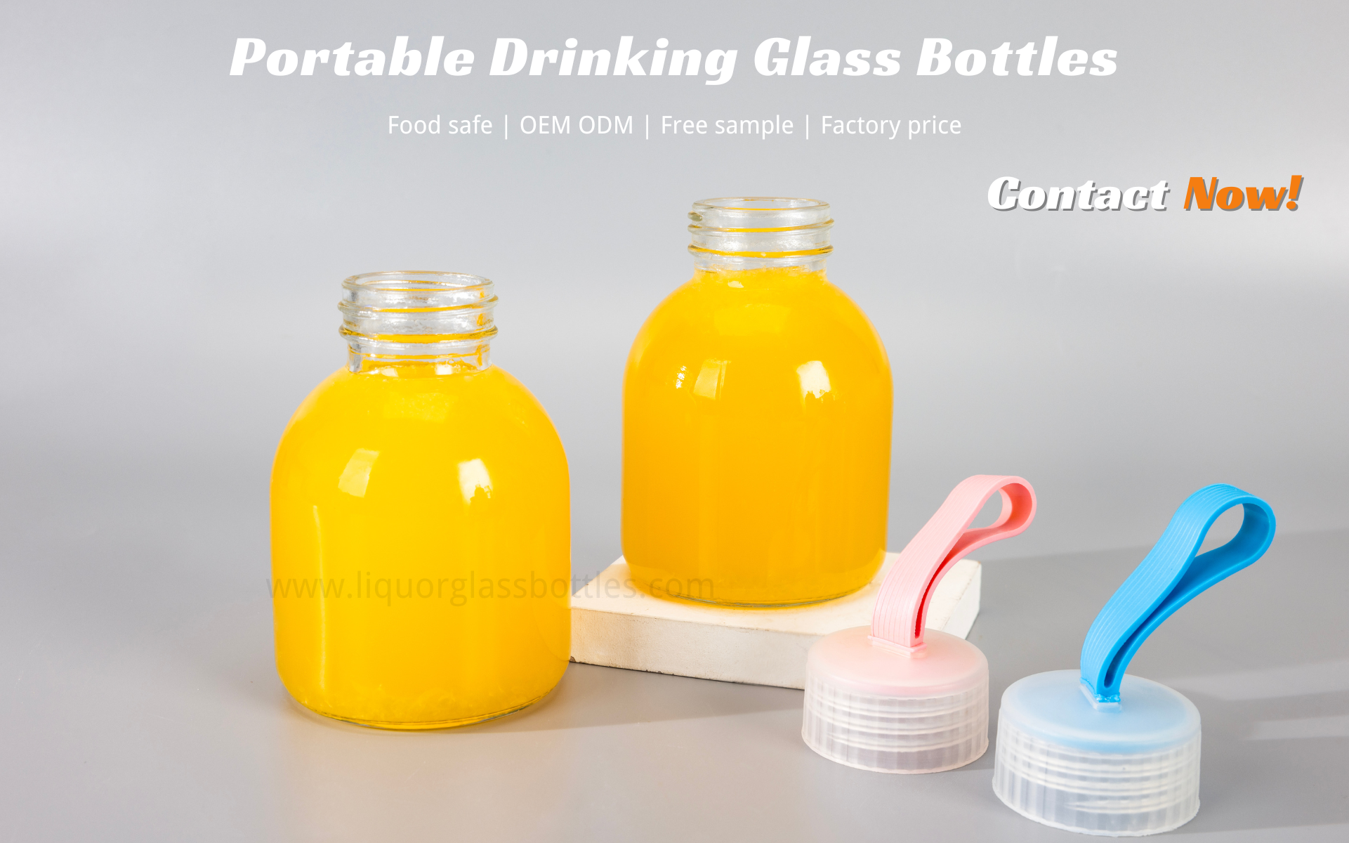 bouteille de jus en verre portable