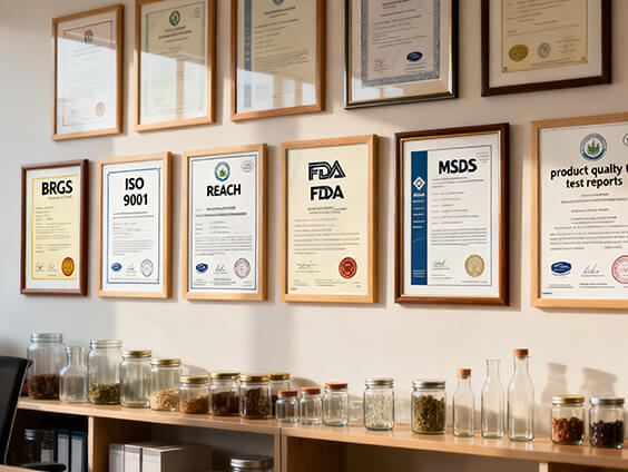 Certifications conformes aux normes de l"industrie