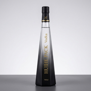 700 ml bouteille de vodka en verre transparent irr&eacute;gulier avec bouchons