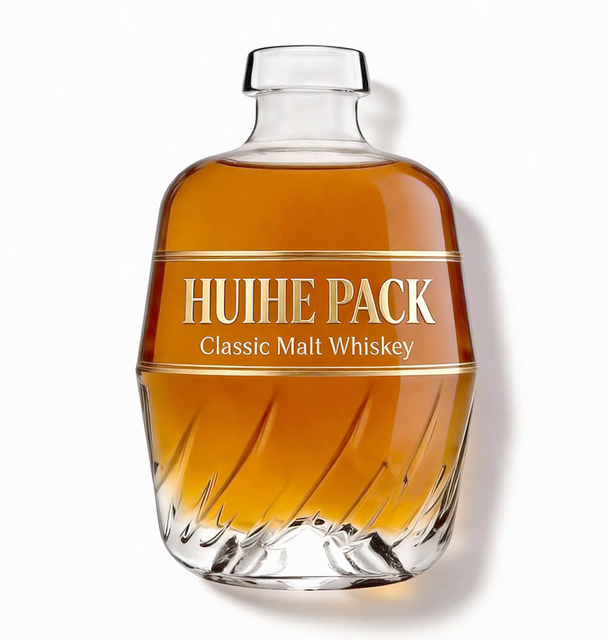 Bouteille d'orge en verre 70cl pour Vodka Rhum Gin Tequila Whisky avec finition Carnette