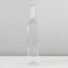 700 ml carré à forme allongée en verre bouteille de spiritueux avec courbes élégantes