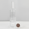 700 ml Bouteille d'alcool en verre de bouteille mince en relief avec bouchons