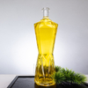 1500 ml bouteille d'esprit en verre vide irrégulier avec bouchon en métal