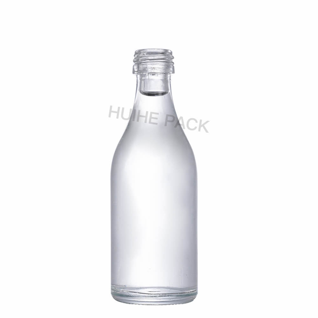 Petites bouteilles d'alcool rondes en verre de silex transparent en vrac de 50 ml