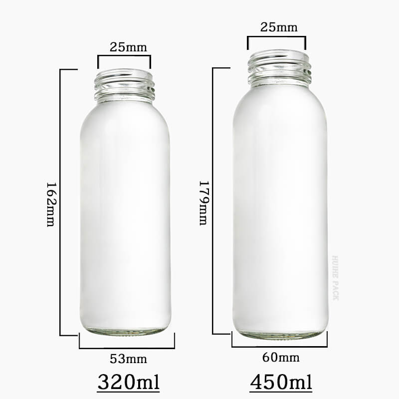320ml 450ml glass beverage bottle wide mouth (18) Bouteille de boisson en verre à large ouverture de 320 ml et 450 ml (18)