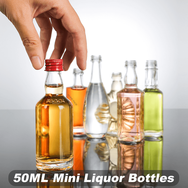 Mini bouteilles miniatures en vrac de 50 ml, vente en gros de bouteilles de liqueur d'alcool