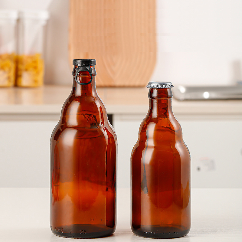 330ml 500ml bouteille en verre de bière en forme d'ours brun vide