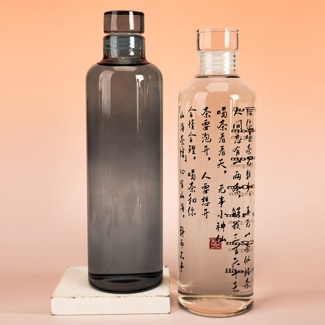 Logo d'impression personnalis&eacute; bouteille d'eau en verre borosilicat&eacute; &agrave; vendre