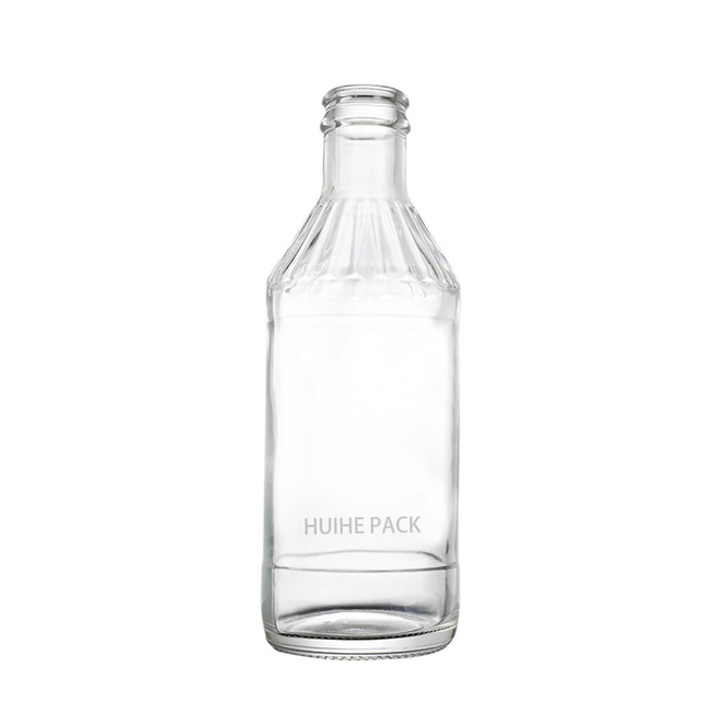 Bouteille d'eau en verre transparent &agrave; col filet&eacute; de 258 ml avec bouchon &agrave; vis