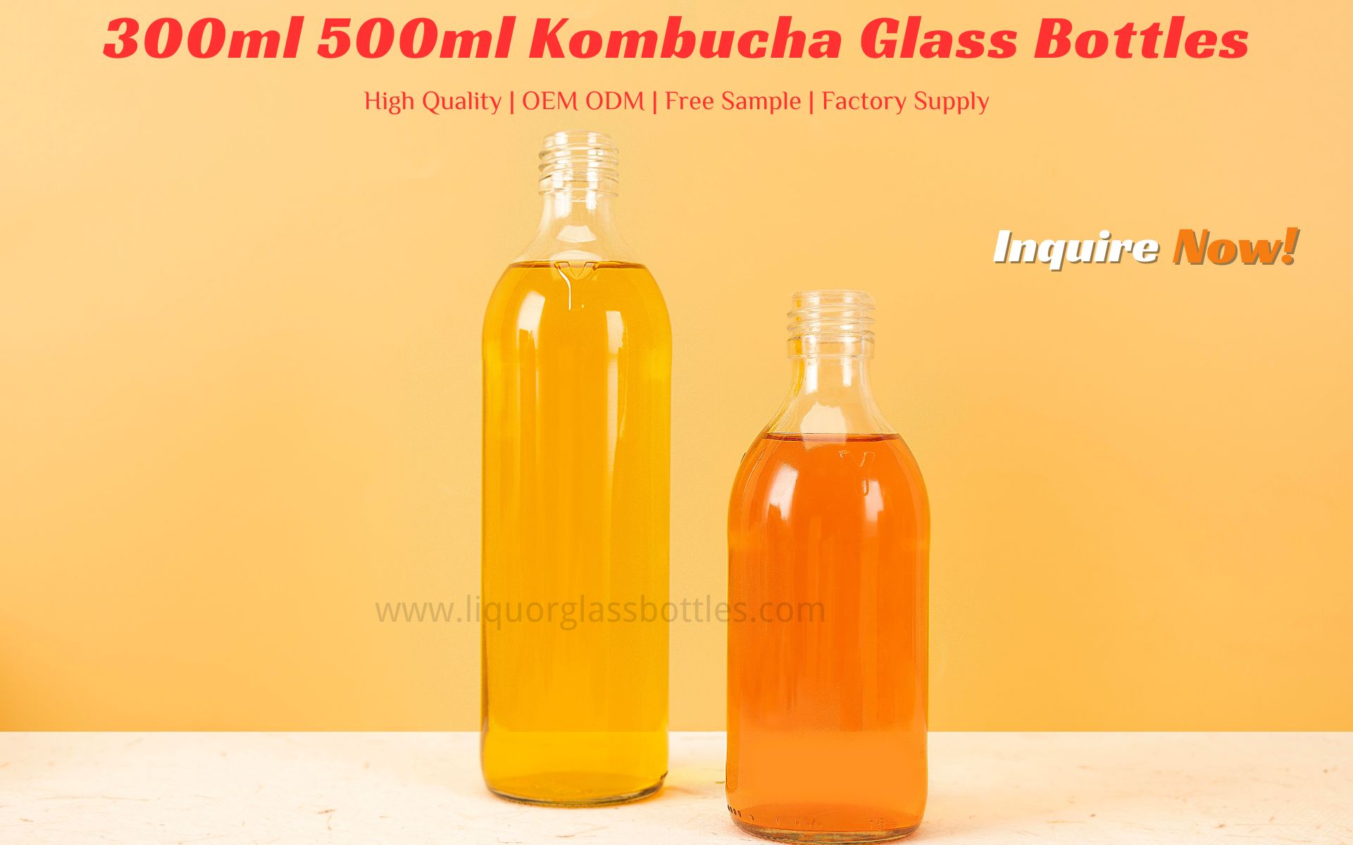 bouteilles en verre de kombucha