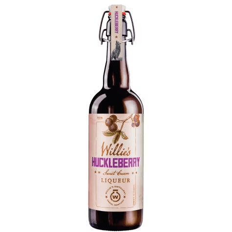 Bouteille de liqueur de cr&egrave;me douce Willies Huckleberry de 750 ml