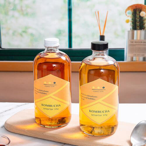 bouteilles claires de kombucha de Boston