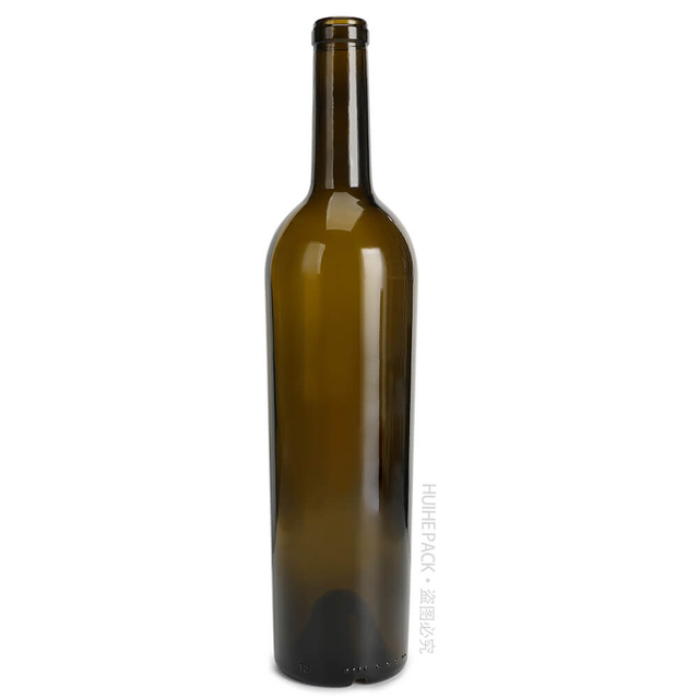 Bouteille en verre à vin Bordolese Elite vert antique de 750 ml