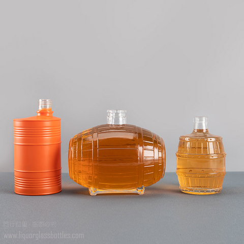 Emballage unique fait sur commande de liqueur de vodka de whisky de f&ucirc;t de bouteille de baril en verre