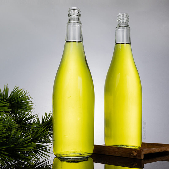 Bouteille de boisson de jus de fruit en verre en vrac de 785 ml avec bouchon couronne