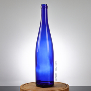 Fournisseur unique de bouteilles d'alcool de vin de vodka en verre bleu cobalt de 750 ml