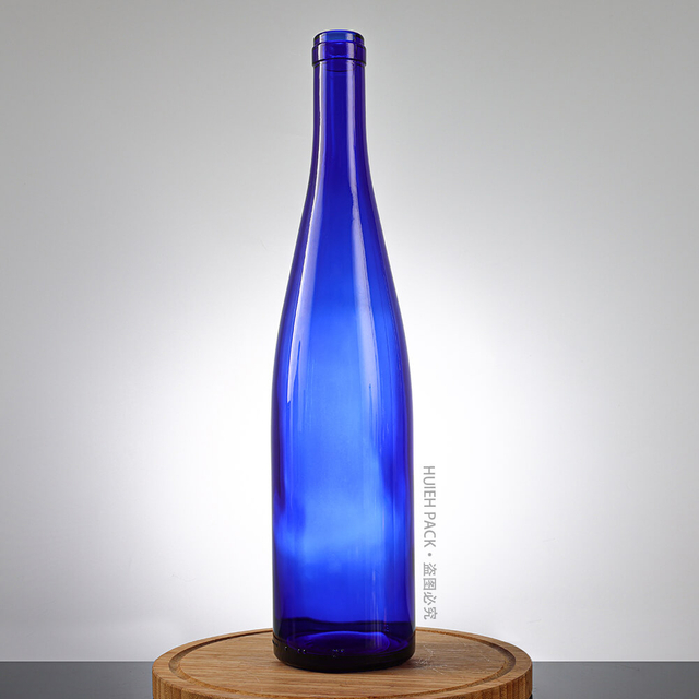 Fournisseur unique de bouteilles d'alcool de vin de vodka en verre bleu cobalt de 750 ml