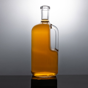 Bouteille d'alcool en verre à poignée d'un demi-gallon de 1,75 L