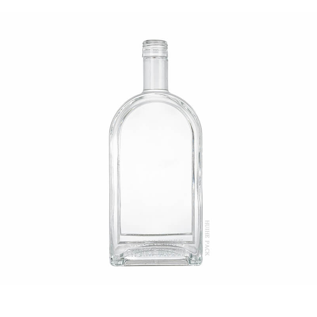 Bouteille d'alcool en verre long en forme de cou de 600 ml en forme de manche en forme de cou