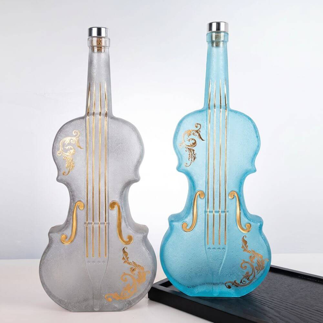 1000 ml de violon unique - bouteille d'alcool en verre en forme