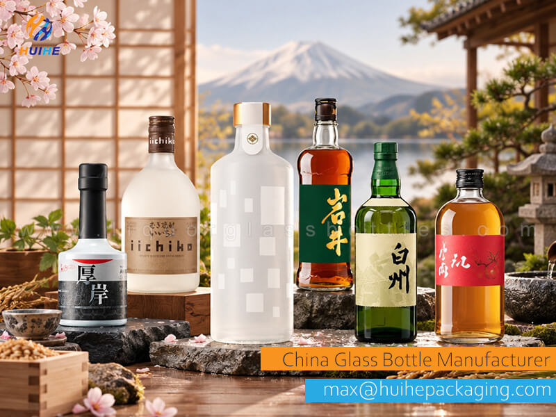 Emballages en verre pour whisky et shochu japonais pour l