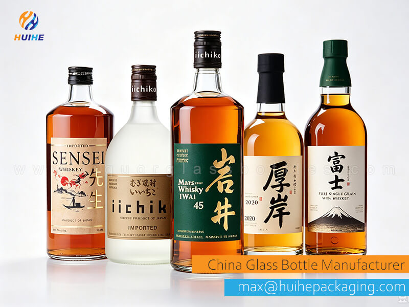 Emballages en verre pour whisky et shochu japonais pour l