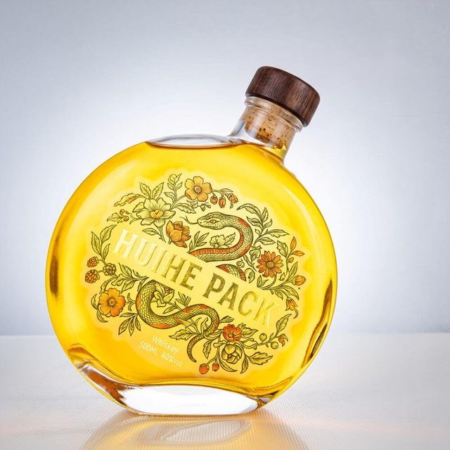 Conception unique Bouteille d'alcool &agrave; l'hydrome en verre transparent sph&eacute;rique