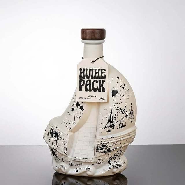 Voilier - Forme une bouteille d'alcool en verre de conception unique