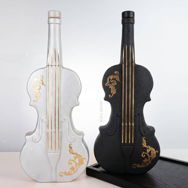 1000 ml de violon unique - bouteille d'alcool en verre en forme